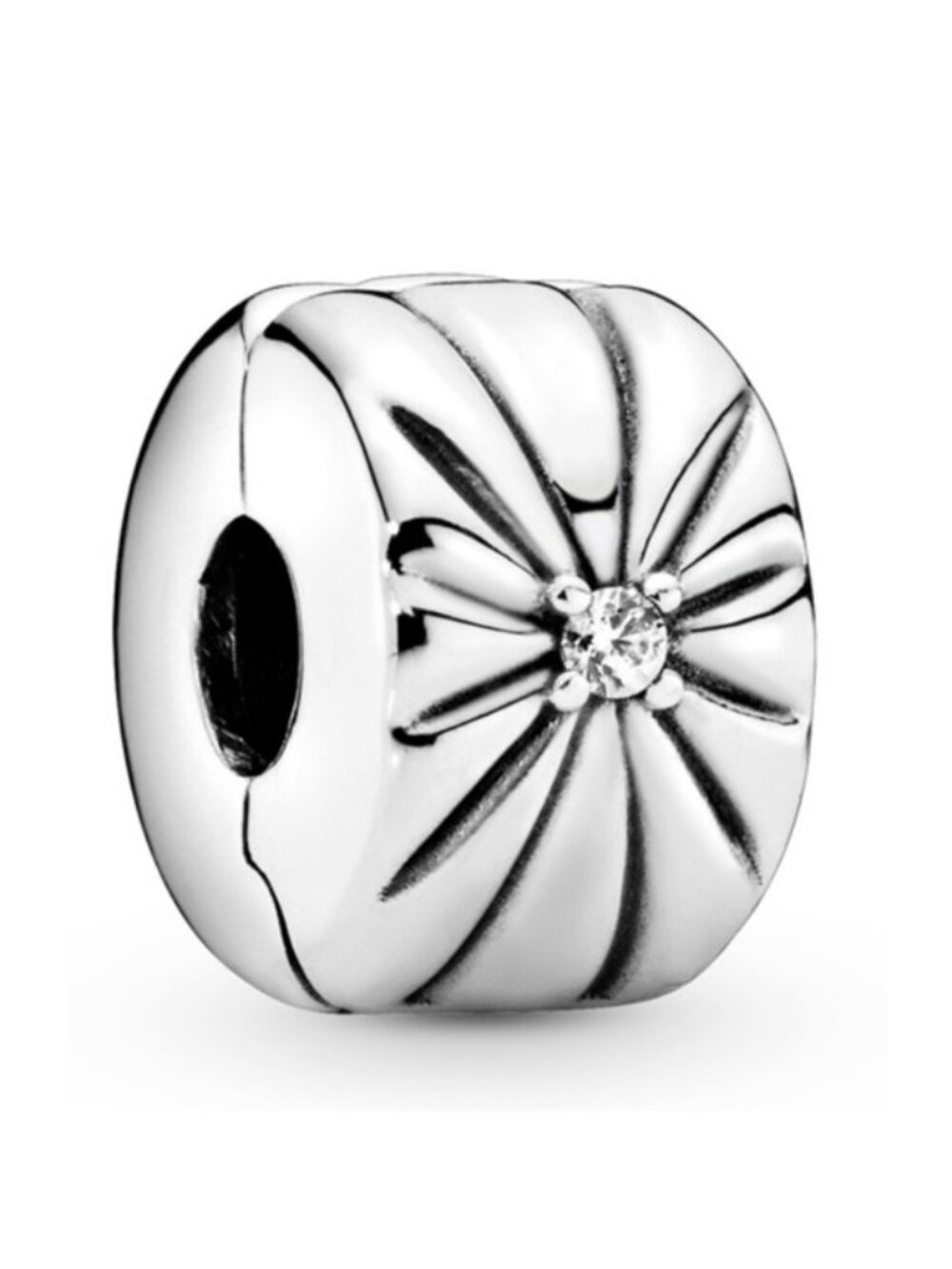 Pandora Sterling Silver Sparkling Sunburst Clip with Clear Zirconia - 798614C01